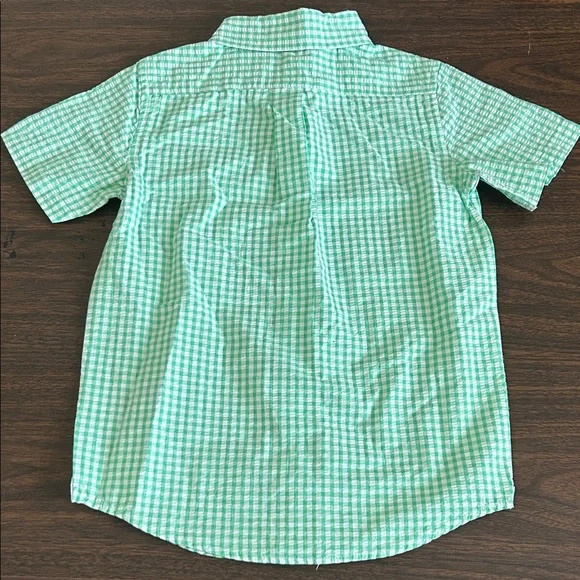 NWT Boys Janie and Jack Green Gingham Button Down Shirt - Picture 3 of 3
